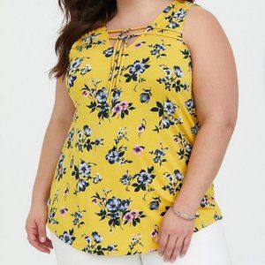Super Soft Yellow Floral Tie Tank
